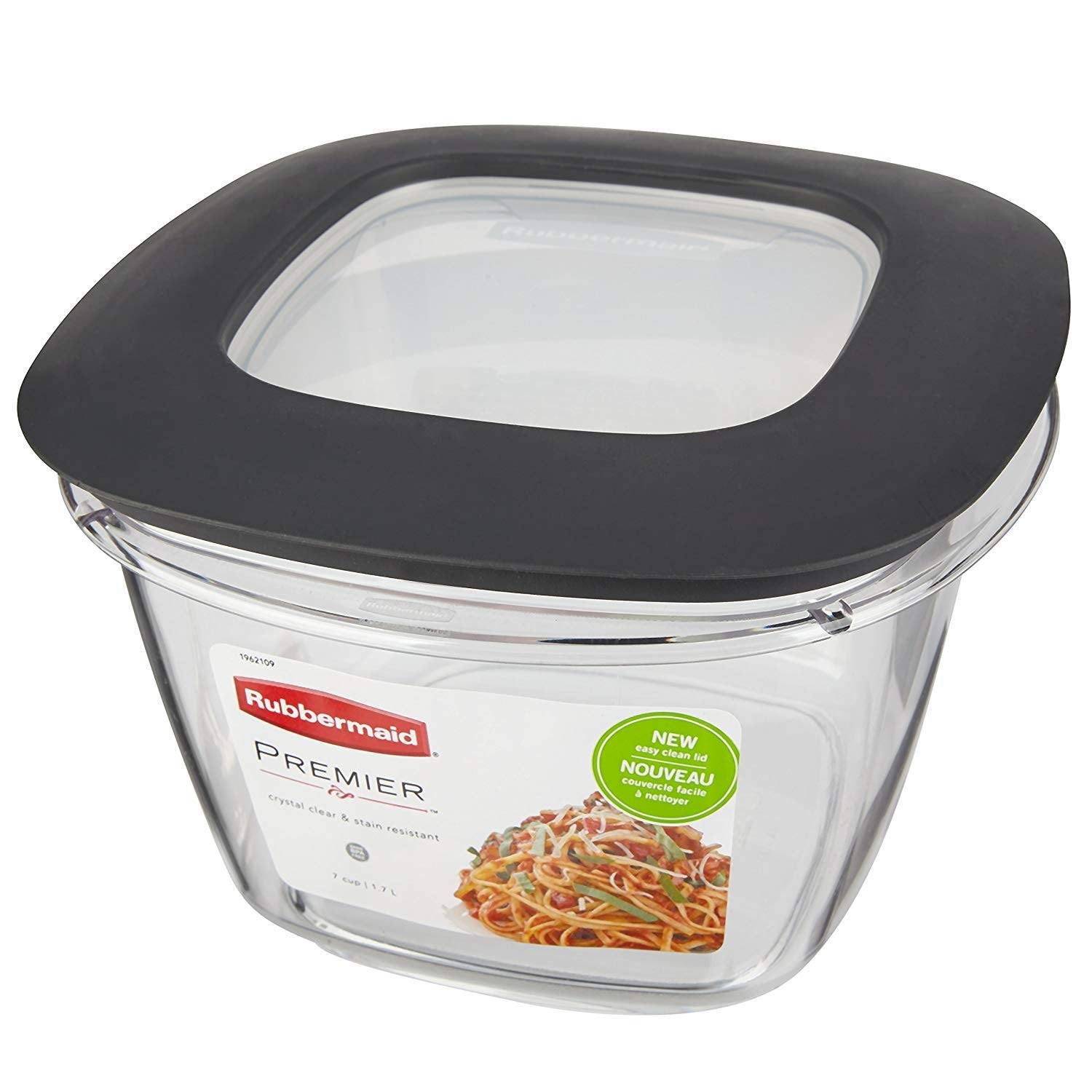 Rubbermaid Premier Easy Find Lids 7-Cup Meal Prep And Food Storage Container, Grey |Bpa-Free & Stain Resistant